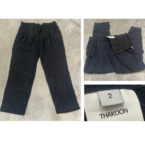Thakoon Addition Black Leopard Print Side Zip Pants 21943 - Picture 1 of 13